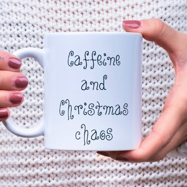 Caneca Cafeína E Caos De Natal Simples Natal (Criador carregado)