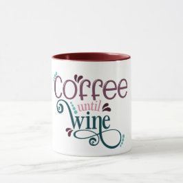 Caneca Cafeína Engraçada Café até Piada de Vinho Arrumar
