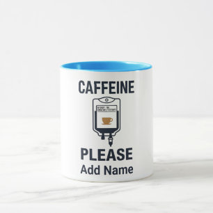 Caneca Cafeína IV Por Favor · Humor de Enfermeira