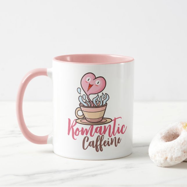 Caneca Cafeína Romântica Personalizável (Com Donut)