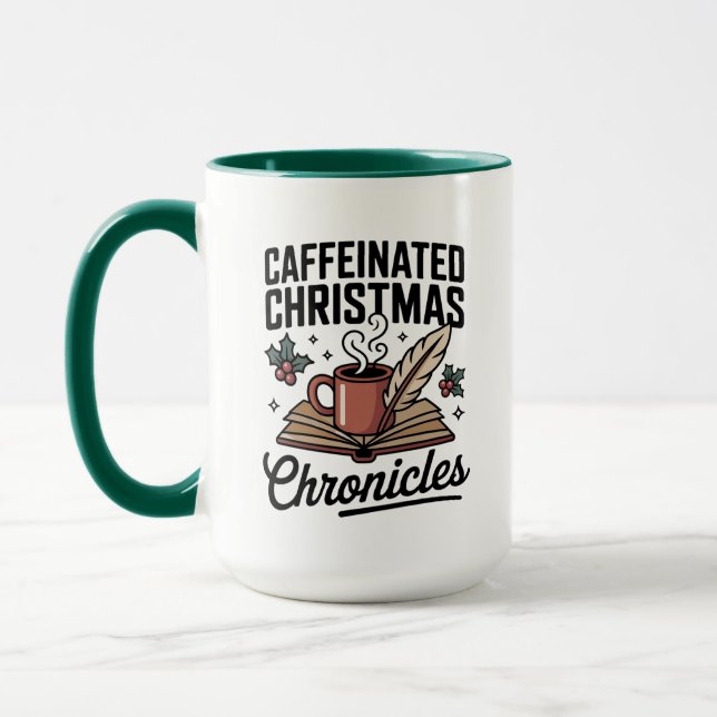 Caneca Caffeinated Christmas Chronicles Mug Holiday Fun (Esquerda)