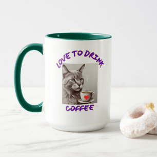 Caneca Caffeine Cat Humorous Mug