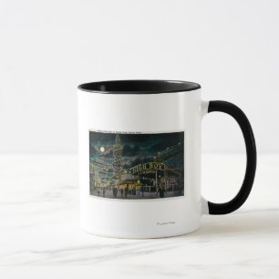 Caneca Cais do parque do oceano na noite do hotel da