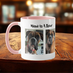 Caneca Caixa de Foto de Pet Boxer Mamãe Personalizada