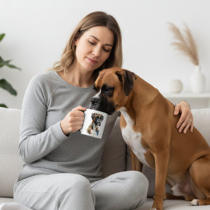 Caneca Caixa de Pet Boxer Aquarela Marrom e Preto, PERSON