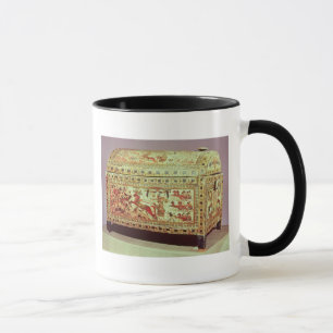 Caneca Caixa pintada que descreve o rei no chariot