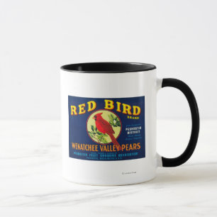 Caneca Caixa vermelha LabelPashastin da pera do pássaro,