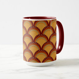 Caneca Caixas com pontos, Borgonha, Rusta, Apricot, Tan