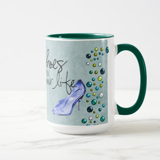 Caneca Calçados podem mudar sua vida - Teal Mug (Direita)