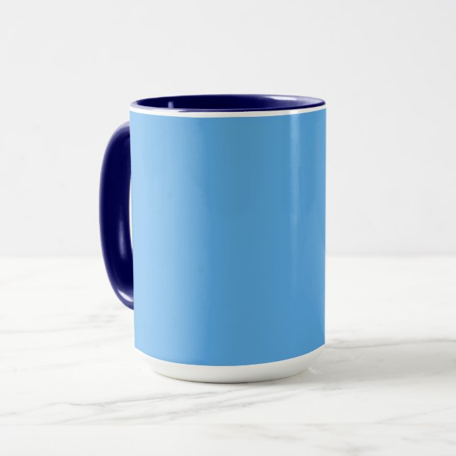 Caneca Calças jeans azuis (cor sólida) (Frente Esquerda)