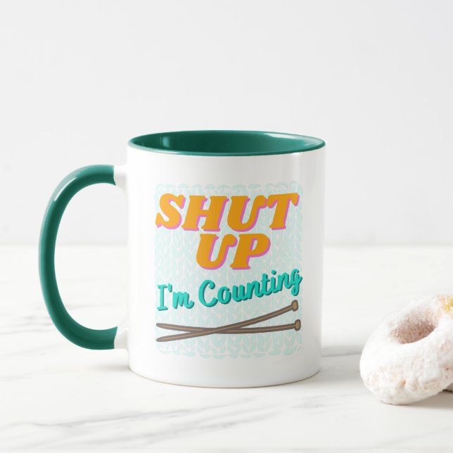 Caneca Cale-se. Estou contando Mug. (Com Donut)