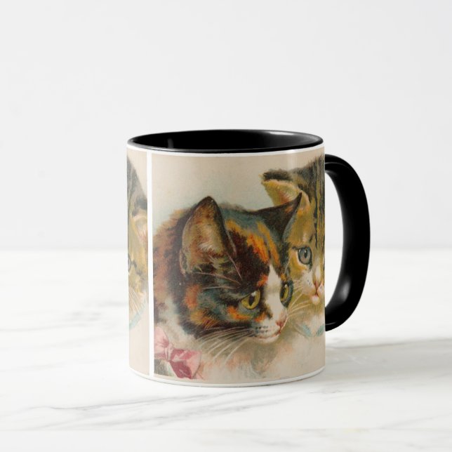 Caneca Calico e Tabby Kittens ・ H. Maguire (Frente Esquerda)