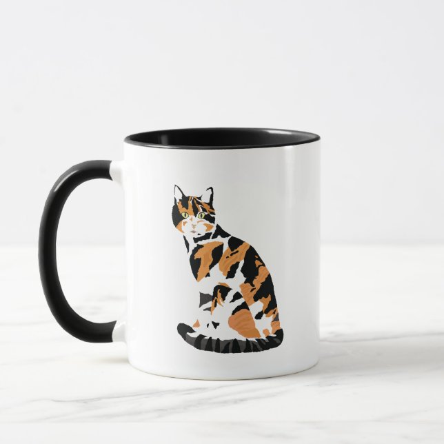 Caneca Calico gato sentado (Esquerda)
