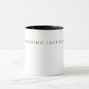 Caneca Caligrafia de Nome Próprio Chic Simples Preto Bran