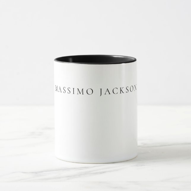 Caneca Caligrafia de Nome Próprio Chic Simples Preto Bran (Centro)