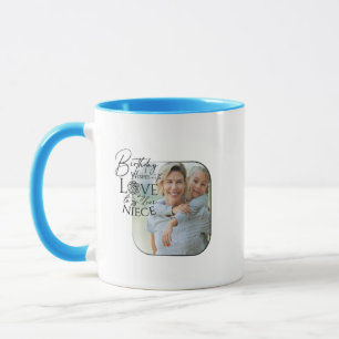 Caneca Caligrafia Foto Personalizada de Aniversário para
