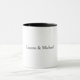 Caneca Caligrafia Minimalista Elegante Branca Negra