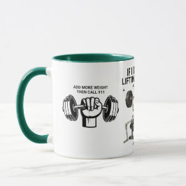 Caneca Call 911 Skeleton Weightlifting Gym Coffee Mug