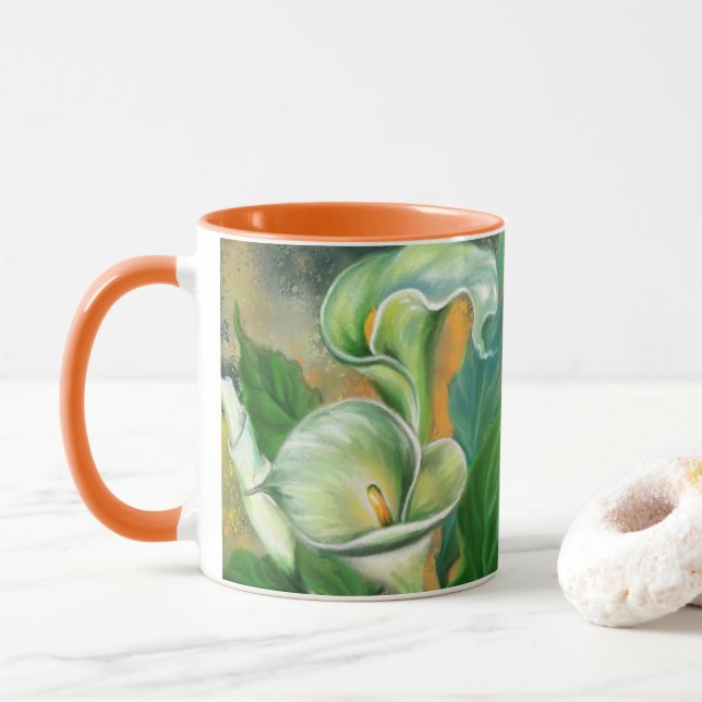 Caneca Calla Lily Flowers Mug (Com Donut)