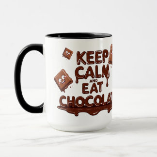 Caneca Calma e come chocolate Engraçado