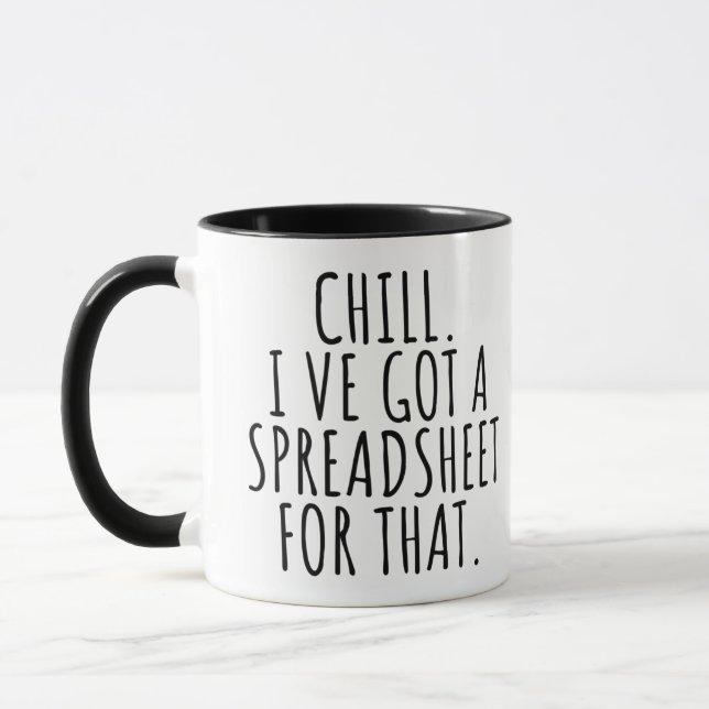 Caneca Calma, tenho uma folha de cálculo para isso (Esquerda)