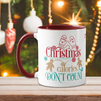 Caneca Calorias de Natal bonitas Não Contem Cookie