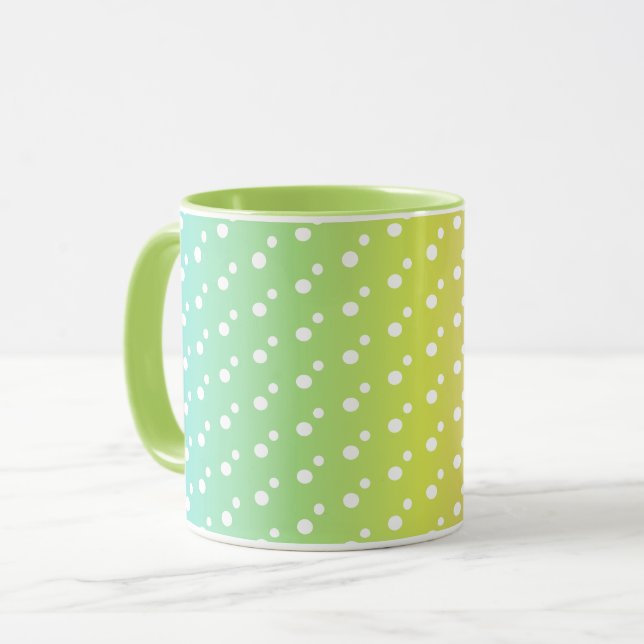 Caneca Cama de café com gradiente de bolha colorida (Frente Esquerda)