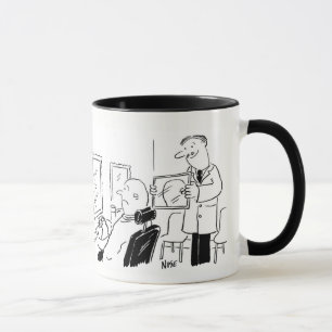 Caneca Cama de cartoons de barbeiro ou cabeleireiro