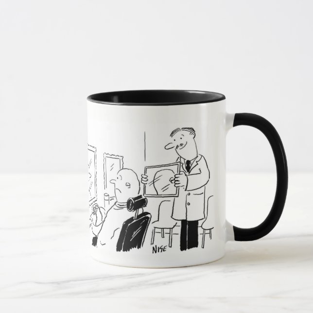 Caneca Cama de cartoons de barbeiro ou cabeleireiro (Direita)