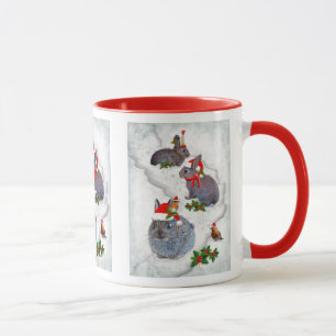 Caneca Cama de Festa de Natal de Bunnies