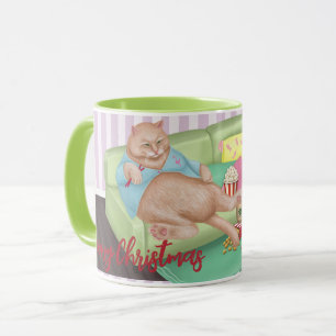 Caneca Cama de Natal de Gato Bonito