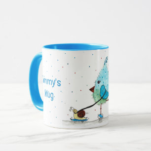 Caneca Cama de pássaros de patinação Whimsical para me
