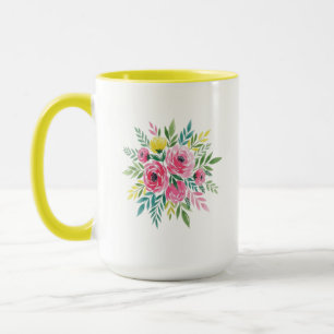 Caneca Cama Floral de Cana-d-Água - Flor Vibrante Estilo 