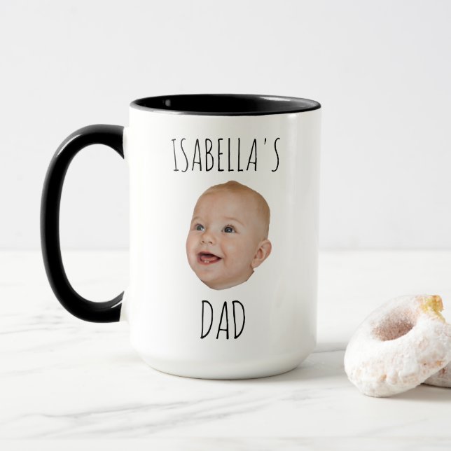 Caneca Cama Personalizada De Rosto De Bebê, Foto De Bebê  (Com Donut)