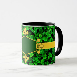 Caneca Camarões verdes da Irlanda, acrescentar monograma/