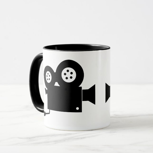 CANECA CÂMERA DO FILME TRENDY EM PRETO E BRANCO (Frente Esquerda)