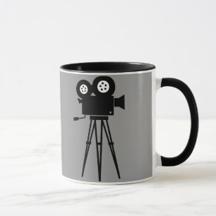 CANECA CÂMERA E TRIPÉ RETROS CLÁSSICOS DA CINEMATOGRAF