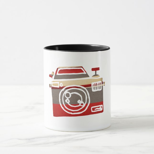 Caneca Câmera Fofa Amor Coração Fotografia Gráfica (Centro)