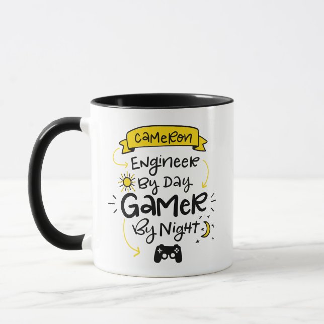 Caneca Cameron, Engenheiro - Jogador, Carta Personalizada (Esquerda)