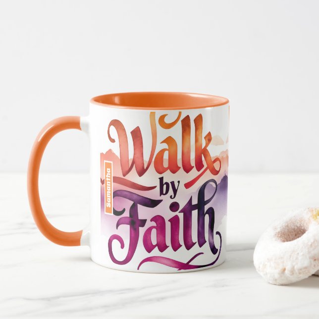 Caneca Caminhada Personalizada Por Faith Christian (Com Donut)
