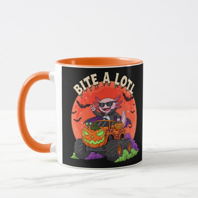 Caneca Caminhão de Abóbora-Abóbora do Halloween Axolotl D (Esquerda)
