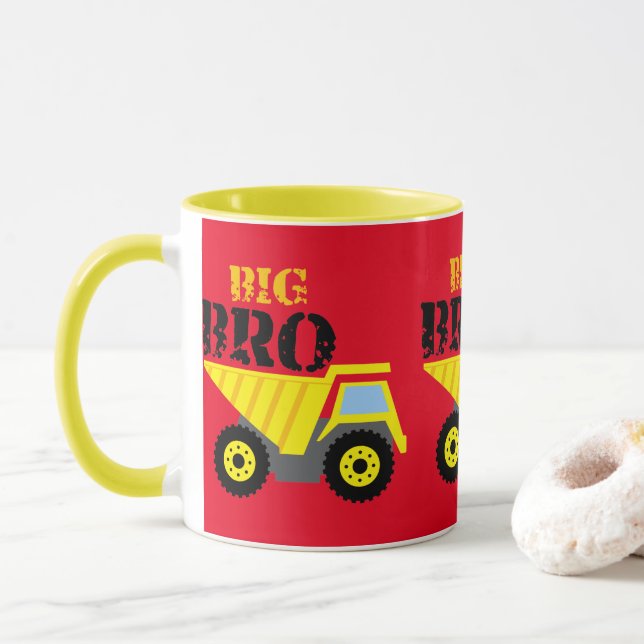 Caneca Caminhão de Bombeiros Amarelo de Construção Big Br (Com Donut)