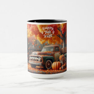 Caneca Caminhão de fazenda Russo/Vintage de outono