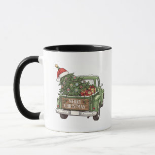Caneca Caminhão de Natal Vintage Feliz Natal Homens Mulhe