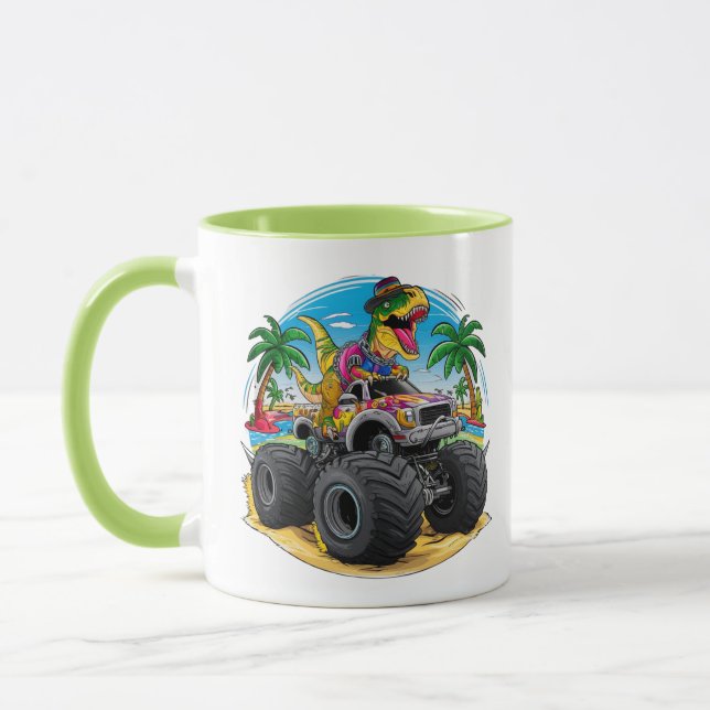 Caneca Caminhão Monstro do Dinossauro T-Rex (Esquerda)