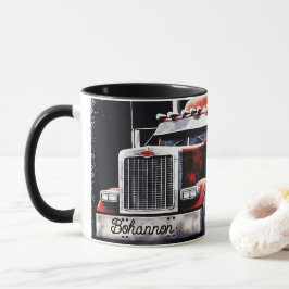 Caneca Caminhão semi-reboque com bandeira americana perso