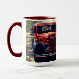 Caneca Caminhão Vintage na Estação de Gás Russo