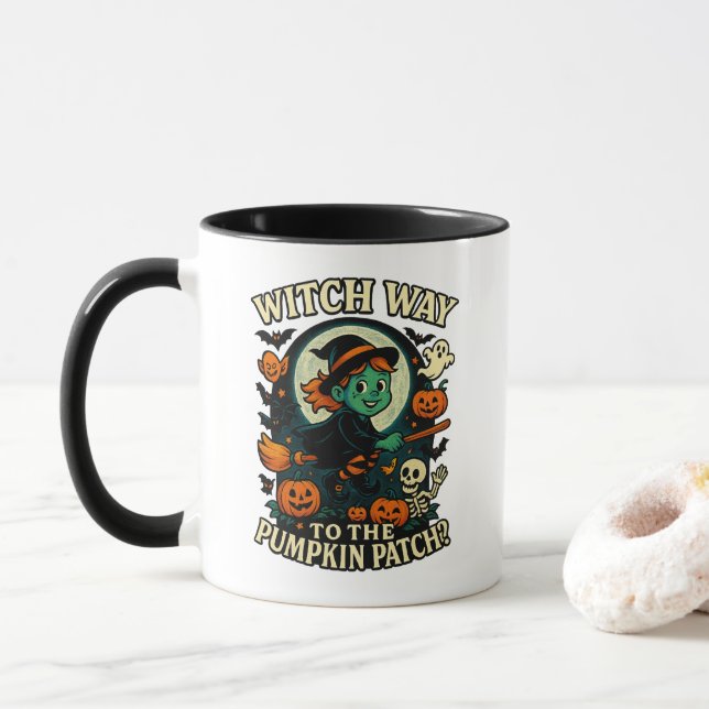 Caneca Caminho de bruxa para o Patch de Abóbora? Dia das  (Com Donut)