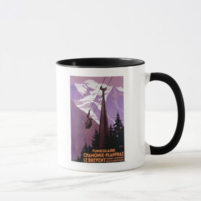 Caneca Caminho de ferro Funicular para Brevent Mt. (Direita)