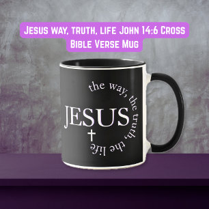 Caneca Caminho de Jesus, verdade, vida João 14:6 Cruz